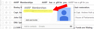 Fake AARP Email Example