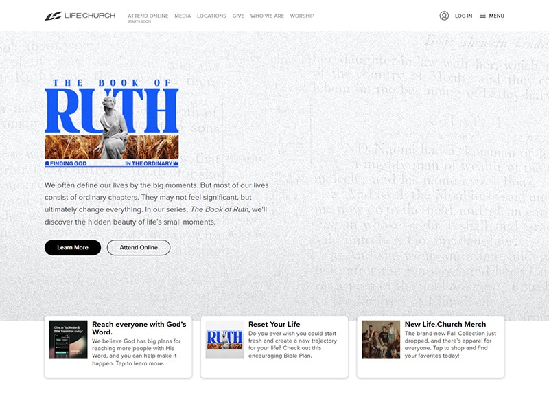 life.church website design screenshot