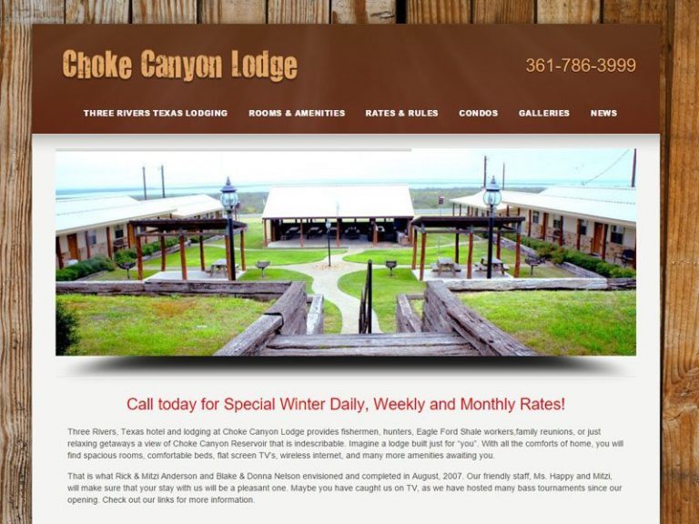 CHOKE CANYON FISHING LODGE | Website Design Austin Texas