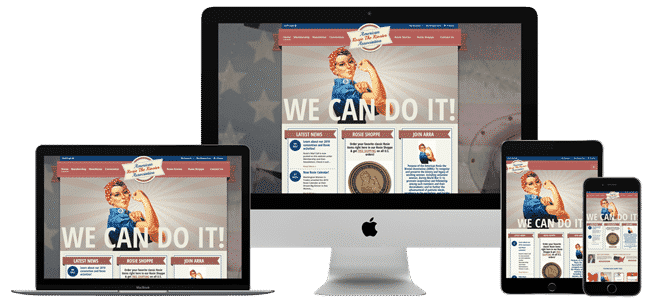 Rosie The Riveter responsive website design across multiple devices