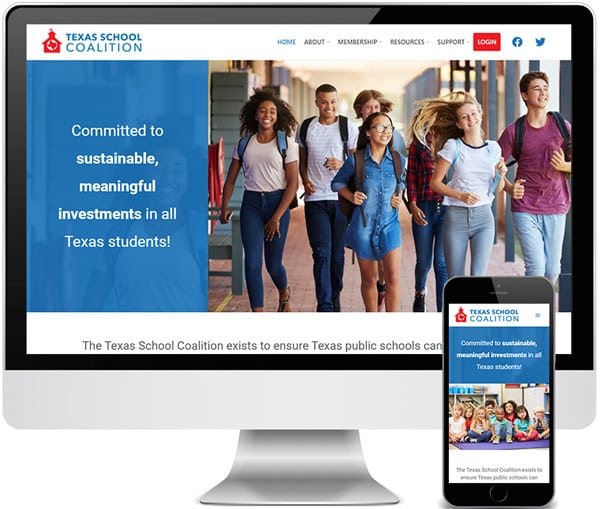Texas Coalition website designed by Website Design Austin Texas