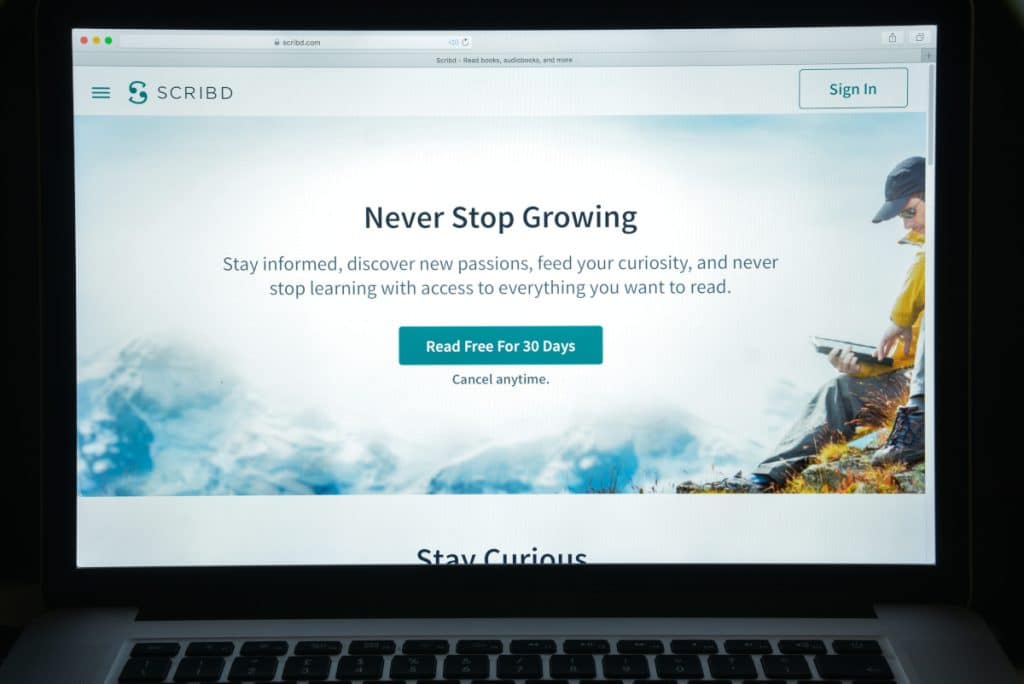 example of a website homepage on a laptop